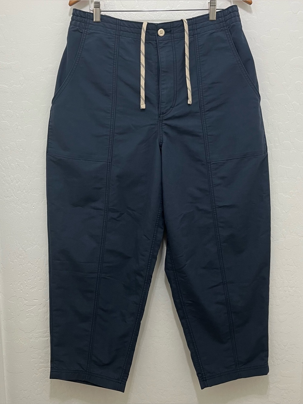 REI Co-op XL Campwell Barrel Pants Navy Blue Utility Cropped Tapered Hiking